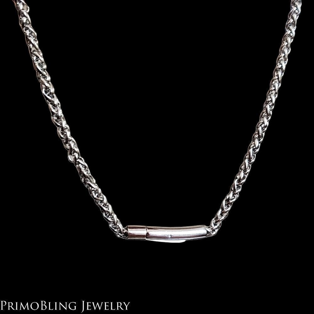 Button Clasp 3mm Fraco Chain - Picture 2 of 3